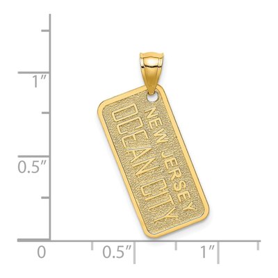 14K Yellow Gold Ocean City NJ License Plate Charm – view 4