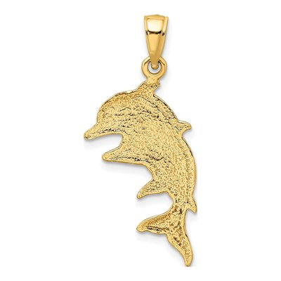 14K Yellow Gold Double Dolphins Pendant – view 5