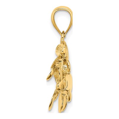 14K Yellow Gold Three Manatees Pendant – view 3