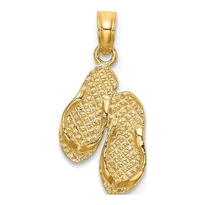 14K Yellow Gold Flip-Flop Charm