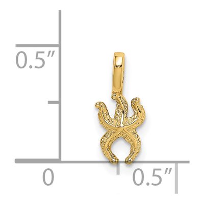 14K Yellow Gold Mini Starfish Pendant – view 4