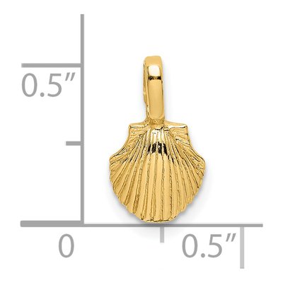 14K Yellow Gold Mini Scallop Shell Charm – view 4