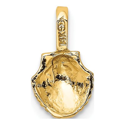 14K Yellow Gold Mini Scallop Shell Charm – view 5
