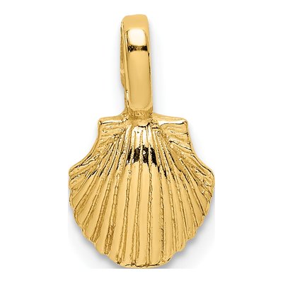 14K Yellow Gold Mini Scallop Shell Charm