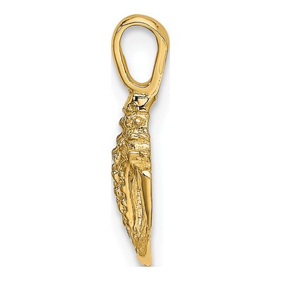 14K Yellow Gold Mini Conch Shell Pendant – view 3