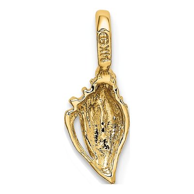 14K Yellow Gold Mini Conch Shell Pendant – view 5