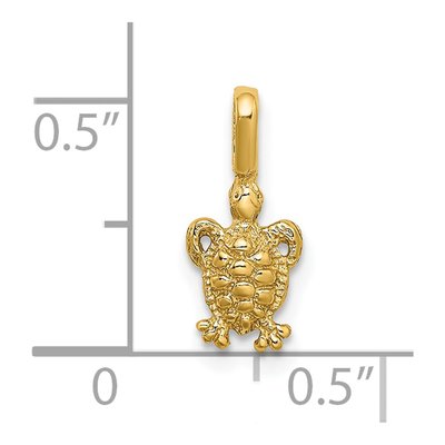 14K Yellow Gold Mini Sea Turtle Pendant – view 4