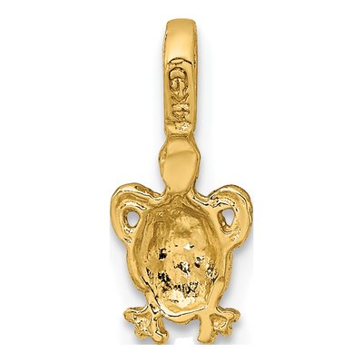 14K Yellow Gold Mini Sea Turtle Pendant – view 5