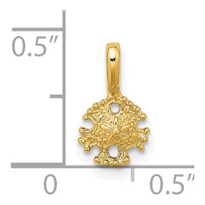 14K Yellow Gold Mini Sand Dollar Pendant – view 4