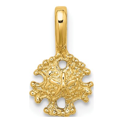 14K Yellow Gold Mini Sand Dollar Pendant