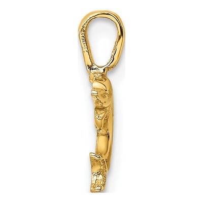 14K Yellow Gold Mini Dolphin Pendant – view 3
