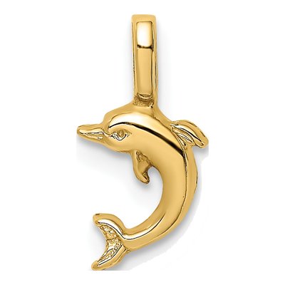 14K Yellow Gold Mini Dolphin Pendant