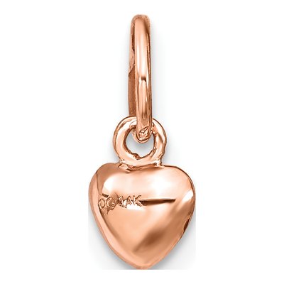14K Rose Gold Puffed Heart Charm – view 4