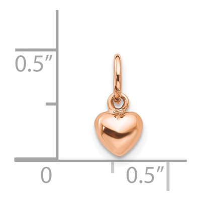 14K Rose Gold Puffed Heart Charm – view 5