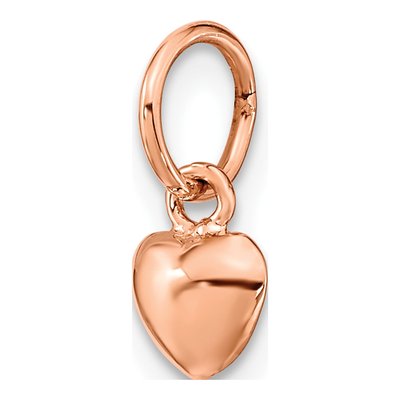 14K Rose Gold Puffed Heart Charm – view 6