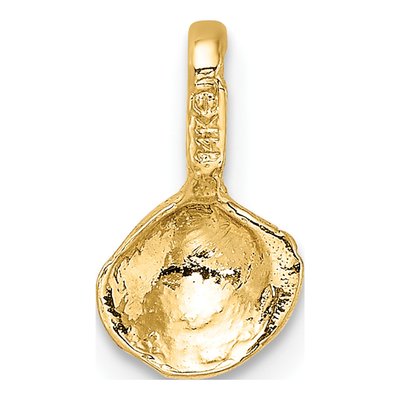 14K Yellow Gold Mini Clam Shell Pendant – view 5