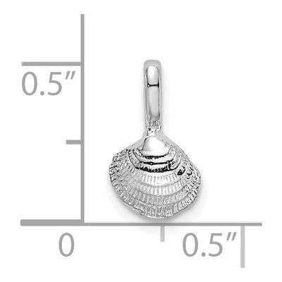 14K White Gold Mini Clam Shell Pendant – view 4
