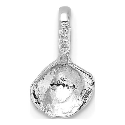 14K White Gold Mini Clam Shell Pendant – view 5