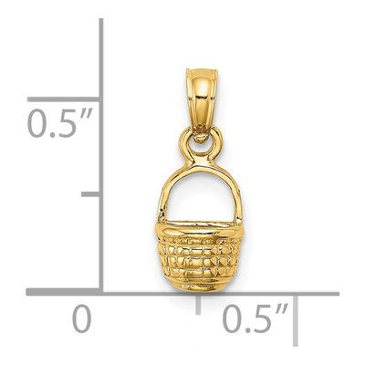 14K Yellow Gold Mini Basket Pendant – view 4