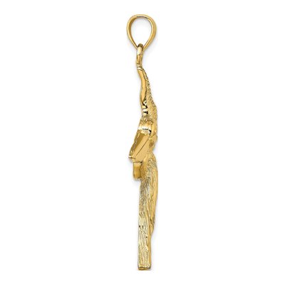 14K Yellow Gold Flying Pelican Pendant – view 3