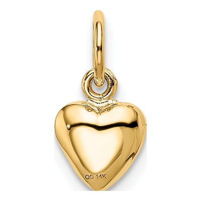 14K Yellow Gold Puffed Heart Charm – view 4