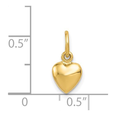 14K Yellow Gold Puffed Heart Charm – view 5