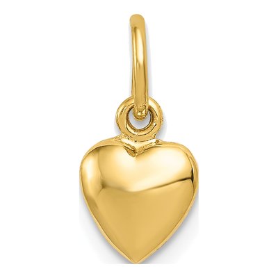 14K Yellow Gold Puffed Heart Charm