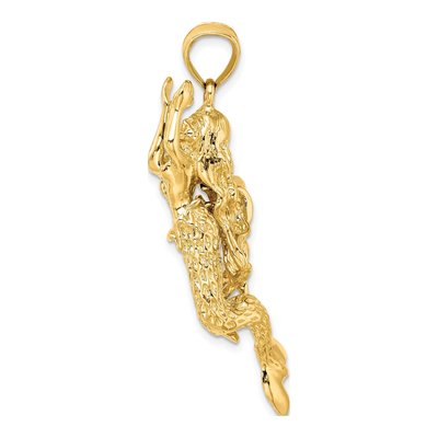 14K Yellow Gold 3-D Mermaid Pendant – view 3
