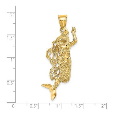 14K Yellow Gold 3-D Mermaid Pendant – view 4