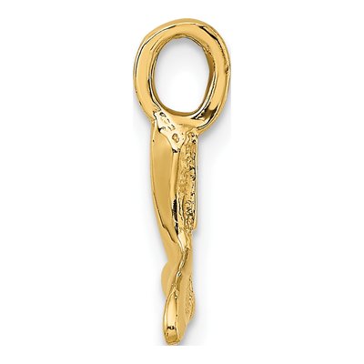 14K Yellow Gold Mini Whale Tail Pendant – view 3