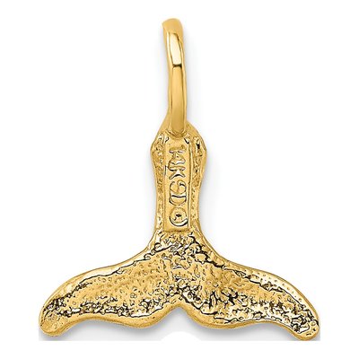 14K Yellow Gold Mini Whale Tail Pendant – view 5
