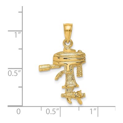 14K Yellow Gold 3-D Boat Engine Charm – view 4
