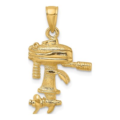 14K Yellow Gold 3-D Boat Engine Charm – view 5