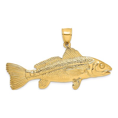 14K Yellow Gold 3-D Red Fish Pendant – view 5