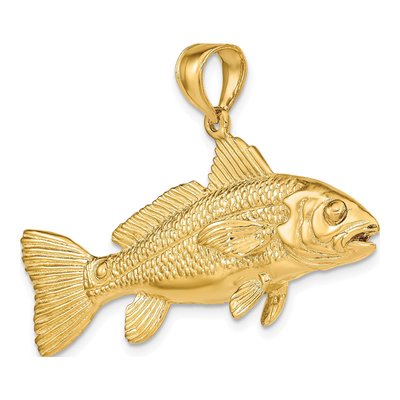 14K Yellow Gold 3-D Red Fish Pendant – view 6
