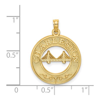 14K Yellow Gold Charleston Bridge Pendant – view 4