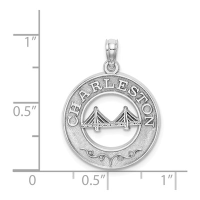 14K White Gold Charleston Bridge Pendant – view 4