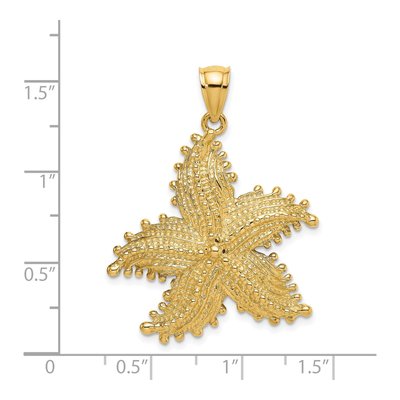 14K Yellow Gold Large Starfish Pendant – view 4