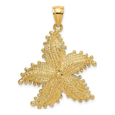 14K Yellow Gold Large Starfish Pendant