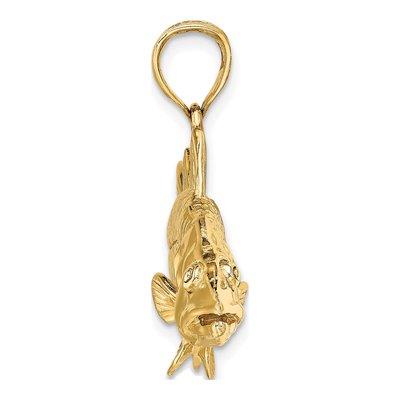 14K Yellow Gold 3-D Snook Fish Pendant – view 3