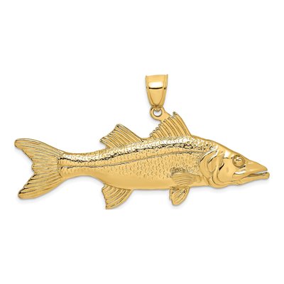 14K Yellow Gold 3-D Snook Fish Pendant – view 5