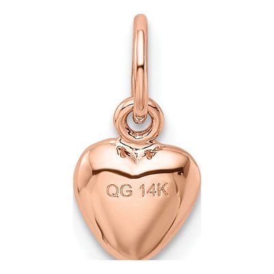 14K Rose Gold Puffed Heart Charm – view 4