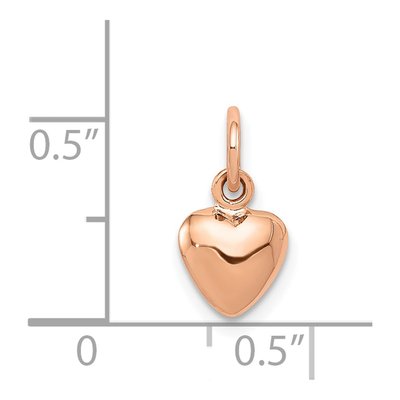 14K Rose Gold Puffed Heart Charm – view 5