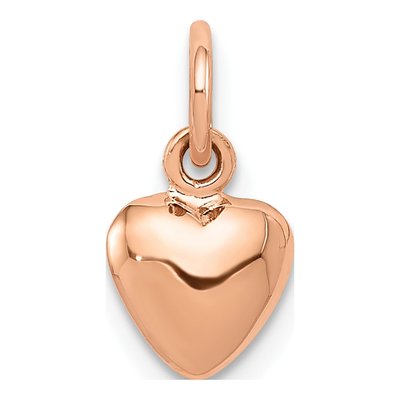 14K Rose Gold Puffed Heart Charm