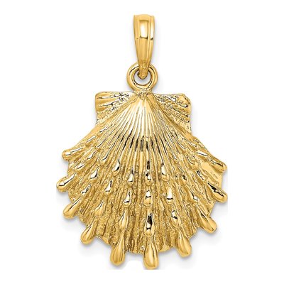 14K Yellow Gold Lion's Paw Shell Charm