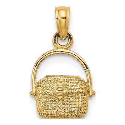 14K Yellow Gold Nantucket Basket Charm