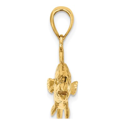 14K Yellow Gold 3-D Red Fish Charm – view 3