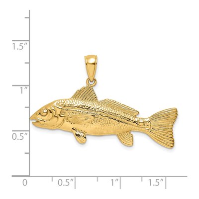 14K Yellow Gold 3-D Red Fish Charm – view 4
