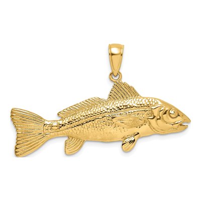 14K Yellow Gold 3-D Red Fish Charm – view 5