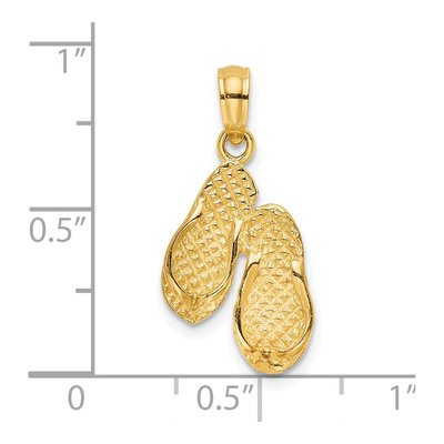 14K Yellow Gold Ocean City Flip-Flop Charm – view 4